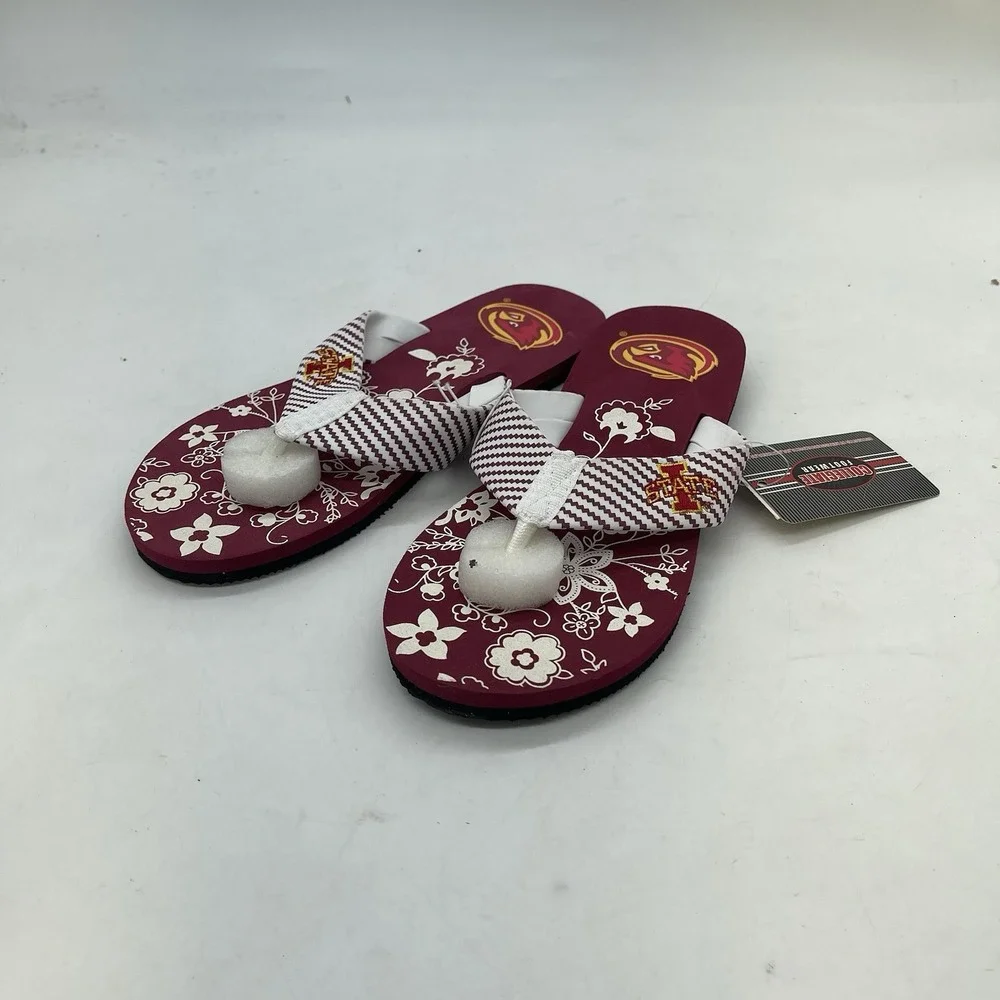 Iowa State Cyclones Ladies Sandals Size 7 Mens 8 Sticker On Bottom